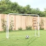 Portería fútbol con red acero y poliéster blanco 214x75x152 cm de , Porterías de fútbol - Ref: Foro24-93734, Precio: 73,27 €,...