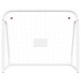 Portería fútbol con red acero y poliéster blanco 214x75x152 cm de , Porterías de fútbol - Ref: Foro24-93734, Precio: 73,27 €,...