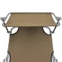 Tumbona plegable con toldo de aluminio gris taupe de vidaXL, Tumbonas - Ref: Foro24-47773, Precio: 65,93 €, Descuento: %