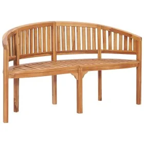 Banco tipo banana madera maciza de teca 151 cm de vidaXL, Bancos de jardín - Ref: Foro24-48021, Precio: 288,37 €, Descuento: %