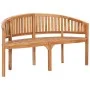 Banco tipo banana madera maciza de teca 151 cm de vidaXL, Bancos de jardín - Ref: Foro24-48021, Precio: 288,37 €, Descuento: %