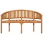 Banco tipo banana madera maciza de teca 151 cm de vidaXL, Bancos de jardín - Ref: Foro24-48021, Precio: 308,47 €, Descuento: %