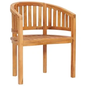 Silla banana de madera maciza de teca de vidaXL, Sillas de jardín - Ref: Foro24-48018, Precio: 171,74 €, Descuento: %