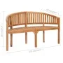 Banco tipo banana madera maciza de teca 151 cm de vidaXL, Bancos de jardín - Ref: Foro24-48021, Precio: 288,37 €, Descuento: %