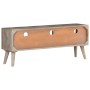 Mueble para TV madera maciza de mango rugosa gris 130x35x51 cm en Muebles TV | Comprar online en Foru.es