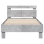 Cama con cabecero madera de ingeniería gris hormigón 100x200 cm de , Camas y somieres - Ref: Foro24-838529, Precio: 91,08 €, ...