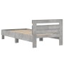 Cama con cabecero madera de ingeniería gris hormigón 100x200 cm de , Camas y somieres - Ref: Foro24-838529, Precio: 91,08 €, ...