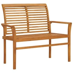 Banco de jardín madera maciza de teca 112 cm de vidaXL, Bancos de jardín - Ref: Foro24-47407, Precio: 137,15 €, Descuento: %