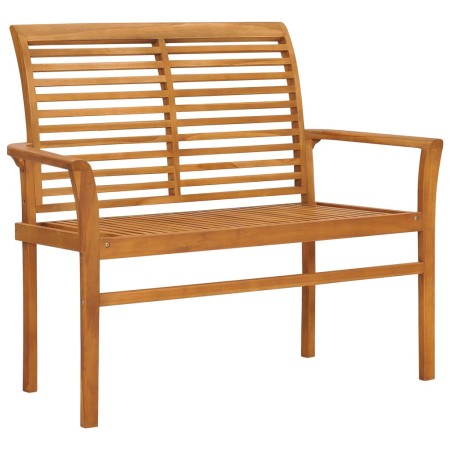 Banco de jardín madera maciza de teca 112 cm de vidaXL, Bancos de jardín - Ref: Foro24-47407, Precio: 138,47 €, Descuento: %