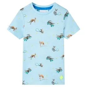 Camiseta infantil azul claro melange 116 de , Camisetas para niños - Ref: Foro24-11886, Precio: 8,64 €, Descuento: %