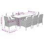 Set comedor jardín 9 pzas y cojines ratán sintético gris de , Conjuntos de jardín - Ref: Foro24-3211885, Precio: 1,00 €, Desc...