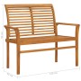 Banco de jardín madera maciza de teca 112 cm de vidaXL, Bancos de jardín - Ref: Foro24-47407, Precio: 138,47 €, Descuento: %