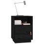 Mesita de noche madera maciza de pino negro 40x34x55 cm de vidaXL, Mesitas de noche - Ref: Foro24-818323, Precio: 46,11 €, De...