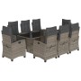 Set comedor jardín 9 pzas y cojines ratán sintético gris de , Conjuntos de jardín - Ref: Foro24-3212691, Precio: 1,00 €, Desc...