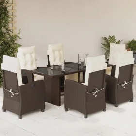 Set comedor de jardín 7 pzas con cojines ratán sintético marrón de , Conjuntos de jardín - Ref: Foro24-3212922, Precio: 979,9...