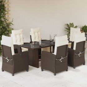 Set comedor de jardín 7 pzas con cojines ratán sintético marrón de , Conjuntos de jardín - Ref: Foro24-3212922, Precio: 956,7...