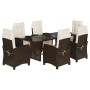 Set comedor de jardín 7 pzas con cojines ratán sintético marrón de , Conjuntos de jardín - Ref: Foro24-3212922, Precio: 956,7...