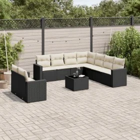 Garden sofa set 10 pieces with black synthetic rattan cushions by , Modular outdoor sofas - Ref: Foro24-3251493, Price: 617,5...