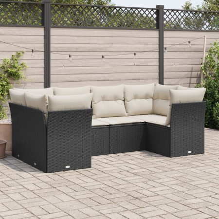 Set de sofás de jardín 6 piezas y cojines ratán sintético negro de , Conjuntos de jardín - Ref: Foro24-3249945, Precio: 400,6...