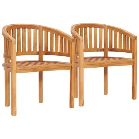 Sillas banana 2 unidades madera maciza de teca de vidaXL, Sillas de jardín - Ref: Foro24-48019, Precio: 320,26 €, Descuento: %