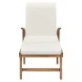 Tumbona con cojín madera maciza de teca crema de vidaXL, Tumbonas - Ref: Foro24-48022, Precio: 301,33 €, Descuento: %