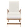 Tumbona con cojín madera maciza de teca crema de vidaXL, Tumbonas - Ref: Foro24-48022, Precio: 277,71 €, Descuento: %