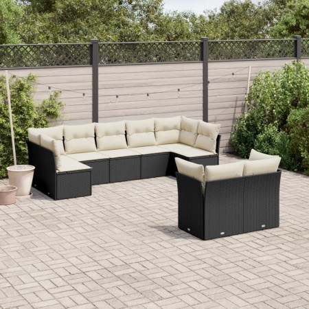 Set de sofás de jardín 8 piezas y cojines ratán sintético negro de , Conjuntos de jardín - Ref: Foro24-3249985, Precio: 548,3...