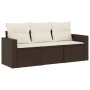 Set sofás de jardín 3 piezas y cojines ratán sintético marrón de , Conjuntos de jardín - Ref: Foro24-3218653, Precio: 204,57 ...