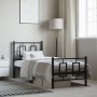 Estructura de cama con cabecero y estribo metal negro 75x190 cm de , Camas y somieres - Ref: Foro24-374249, Precio: 78,96 €, ...