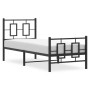 Estructura de cama con cabecero y estribo metal negro 75x190 cm de , Camas y somieres - Ref: Foro24-374249, Precio: 78,96 €, ...