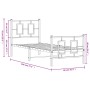Estructura de cama con cabecero y estribo metal negro 75x190 cm de , Camas y somieres - Ref: Foro24-374249, Precio: 78,96 €, ...