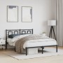Estructura de cama con cabecero metal negro 135x190 cm de , Camas y somieres - Ref: Foro24-374240, Precio: 107,52 €, Descuent...