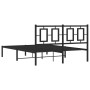 Estructura de cama con cabecero metal negro 135x190 cm de , Camas y somieres - Ref: Foro24-374240, Precio: 107,52 €, Descuent...