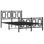 Estructura de cama con cabecero y pie metal negro 120x190 cm de , Camas y somieres - Ref: Foro24-374256, Precio: 125,16 €, De...