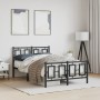 Estructura de cama con cabecero y pie metal negro 120x190 cm de , Camas y somieres - Ref: Foro24-374256, Precio: 125,16 €, De...