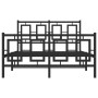 Estructura de cama con cabecero y pie metal negro 120x190 cm de , Camas y somieres - Ref: Foro24-374256, Precio: 125,16 €, De...