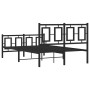 Estructura de cama con cabecero y pie metal negro 120x190 cm de , Camas y somieres - Ref: Foro24-374256, Precio: 125,16 €, De...