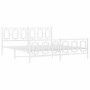 Estructura cama metal con cabecero y pie cama blanco 183x213 cm de , Camas y somieres - Ref: Foro24-374313, Precio: 150,23 €,...