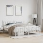 Estructura cama metal con cabecero y pie cama blanco 183x213 cm de , Camas y somieres - Ref: Foro24-374313, Precio: 150,23 €,...