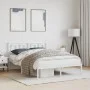 Metal bed frame with white headboard 135x190 cm by , Beds and slatted bases - Ref: Foro24-374289, Price: 101,11 €, Discount: %