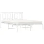 Metal bed frame with white headboard 135x190 cm by , Beds and slatted bases - Ref: Foro24-374289, Price: 101,11 €, Discount: %