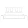 Metal bed frame with white headboard 135x190 cm by , Beds and slatted bases - Ref: Foro24-374289, Price: 101,11 €, Discount: %