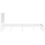 Metal bed frame with white headboard 135x190 cm by , Beds and slatted bases - Ref: Foro24-374289, Price: 101,11 €, Discount: %