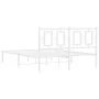 Metal bed frame with white headboard 135x190 cm by , Beds and slatted bases - Ref: Foro24-374289, Price: 101,11 €, Discount: %