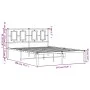 Metal bed frame with white headboard 135x190 cm by , Beds and slatted bases - Ref: Foro24-374289, Price: 101,11 €, Discount: %