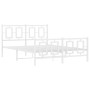 Estructura cama metal con cabecero y estribo blanco 135x190 cm de , Camas y somieres - Ref: Foro24-374307, Precio: 123,60 €, ...