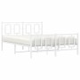 Estructura cama metal con cabecero y estribo blanco 135x190 cm de , Camas y somieres - Ref: Foro24-374307, Precio: 123,60 €, ...