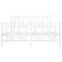Estructura cama metal con cabecero y estribo blanco 135x190 cm de , Camas y somieres - Ref: Foro24-374307, Precio: 123,60 €, ...