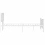 Estructura cama metal con cabecero y estribo blanco 135x190 cm de , Camas y somieres - Ref: Foro24-374307, Precio: 123,60 €, ...
