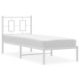 Estructura de cama de metal con cabecero blanco 75x190 cm de , Camas y somieres - Ref: Foro24-374280, Precio: 63,28 €, Descue...